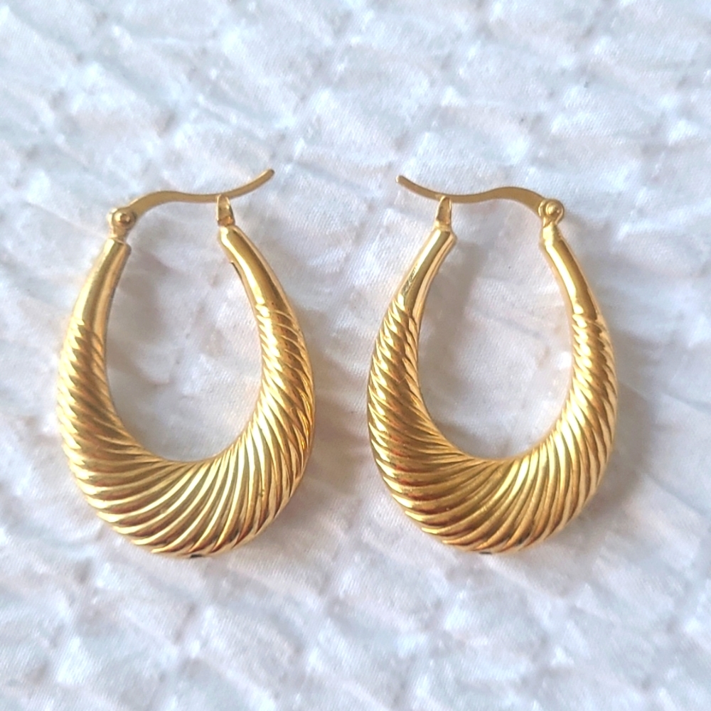 Gold coated shell earrings